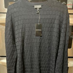 Emporio Armani men’s navy blue textured sweater XXL